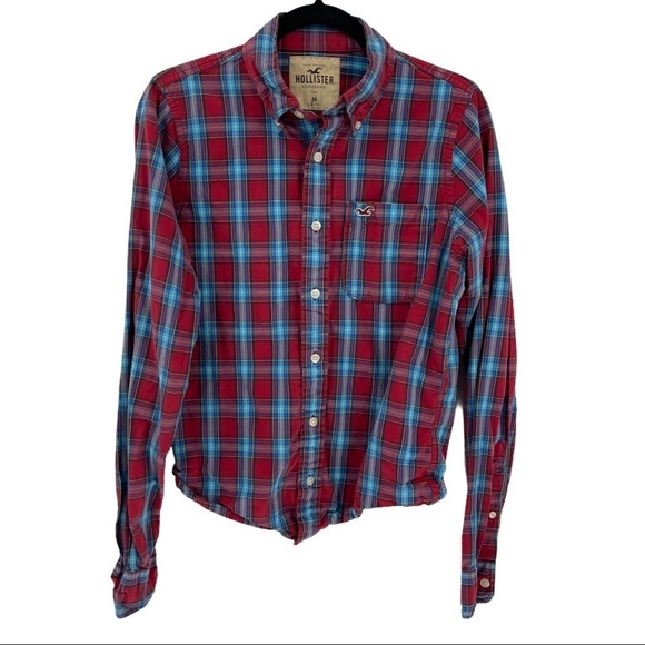 Hollister Mens Checkered Cotton Button Down Shirt Size M - Picture 3 of 7